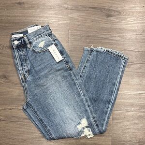 PacSun Blue Straight Leg Jeans with Vintage-Inspired Wash